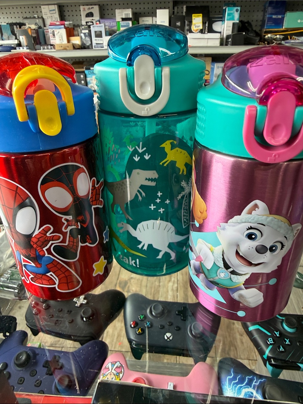 Children's Insulated Water Bottle - Turquoise Dino Design